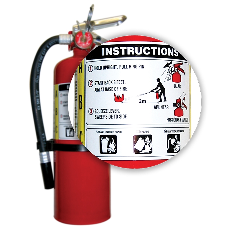 Fire extinguisher instructions
